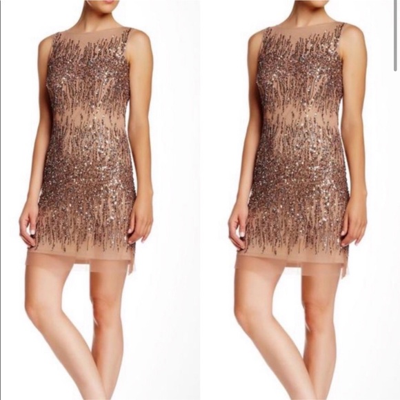 Adrianna Papell illusion cocktail dress - Picture 2 of 4